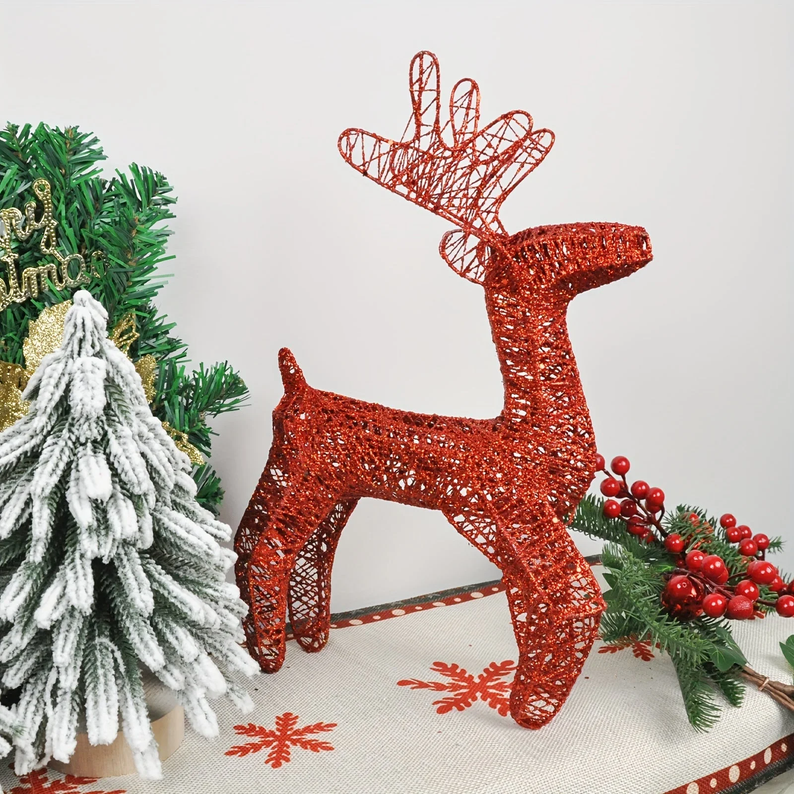 Décoration de Noël Cerf en rouge