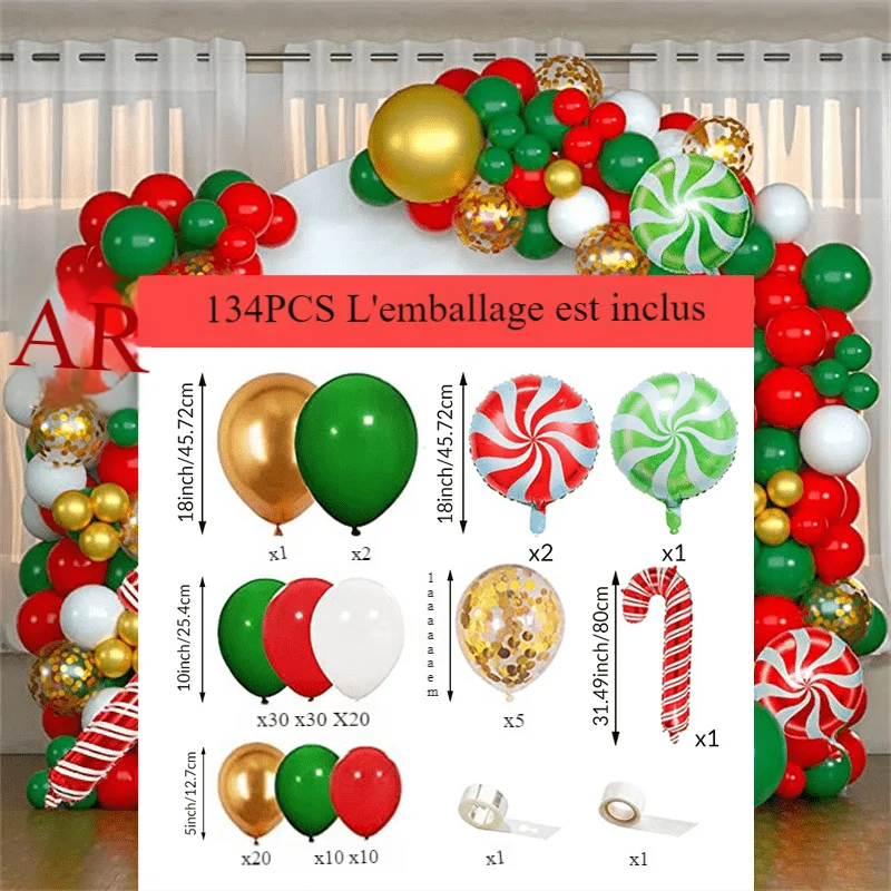 Arche de Ballon de Noël en Intérieur