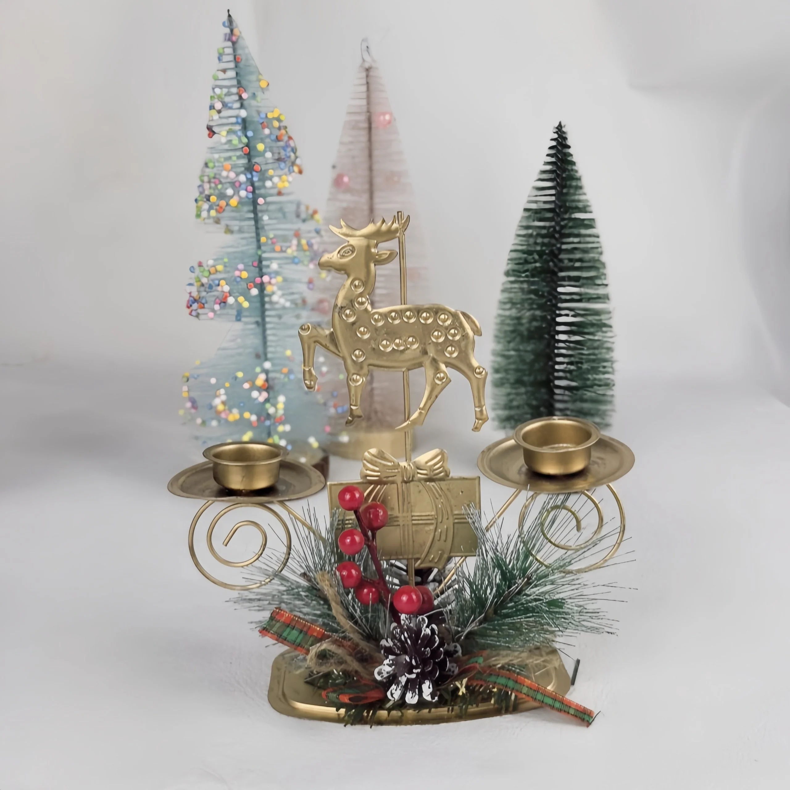 Ambiance de Noël avec le Porte-Bougies Doré