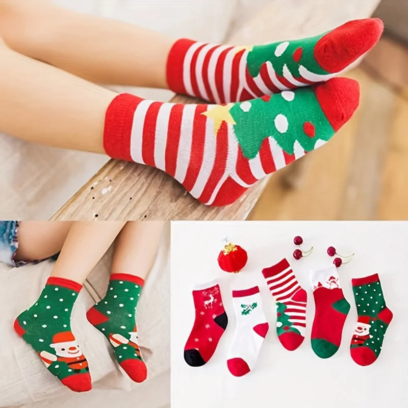 Chaussette de Noël pour Enfant - Motifs Festifs