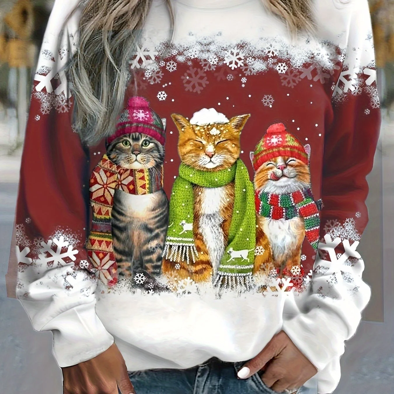 Pull Moche de Noël avec Chats